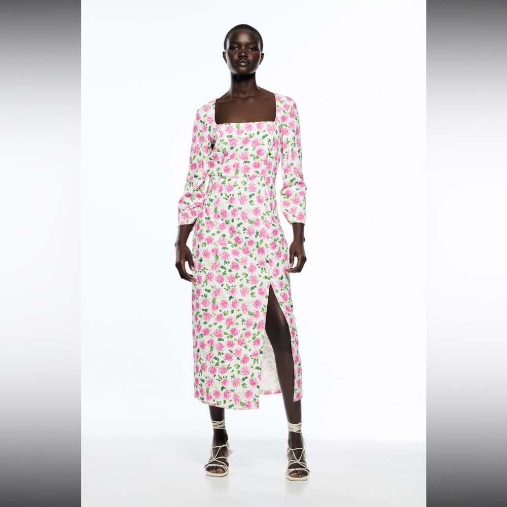 ZARA floral Midi dress